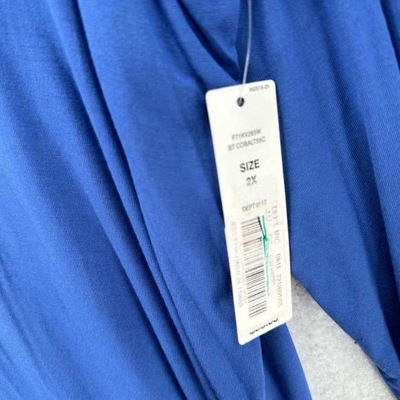 NWT Investments II Essentials Tunic‎ Top Womens 2X Blue Modal Stretch 3/4 Sleeve - Picture 8 of 11
